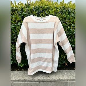 J Jill tan / cream striped dolman long sleeve size medium